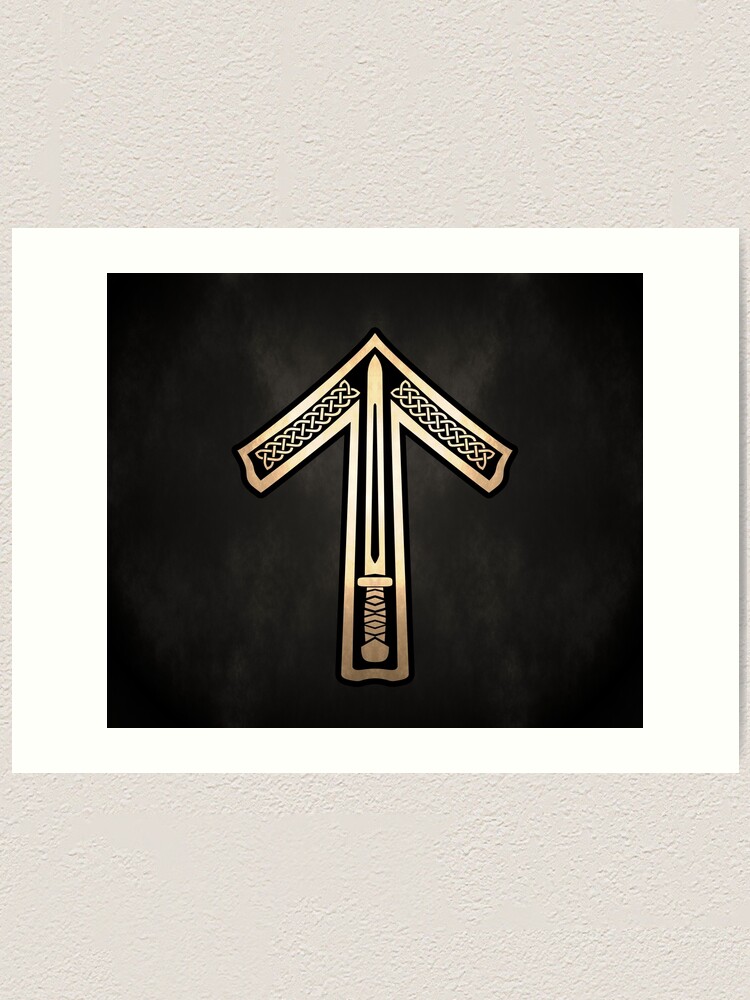 Tyr / Tiwaz Rune from the Futhark - Smokey and Torch Lit