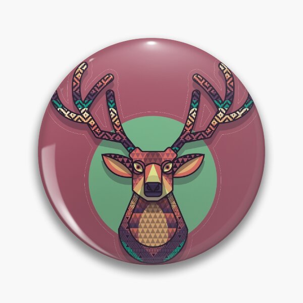 Item preview, Geometric Stitched Deer designed and sold by Pink Pineapple Works.