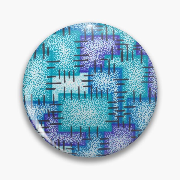 Artikelvorschau, Schattierungen der blauen abstrakten Patchmuster-Punktmalerei entworfen und verkauft von MitoP.