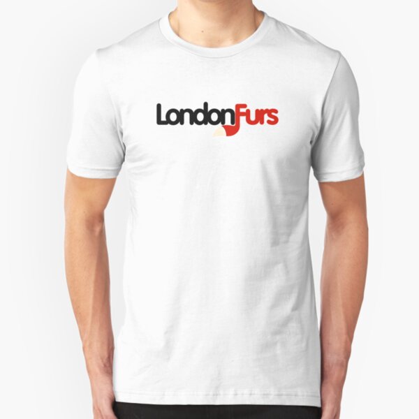 LondonFurs - Logo - Black and Red Slim Fit T-Shirt