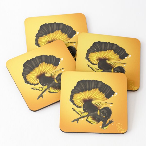 Item preview, Black and yellow beta fish designed and sold by DigitalCloud.