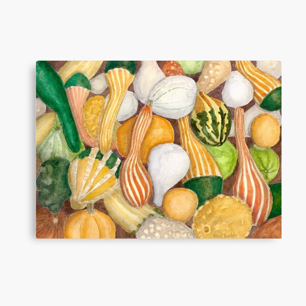 Fall Gourds - Realistic Watercolor  Canvas Print