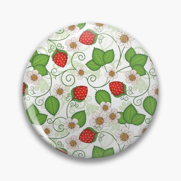 Artikelvorschau, Erdbeeren und Blumen entworfen und verkauft von Pink Pineapple Works.
