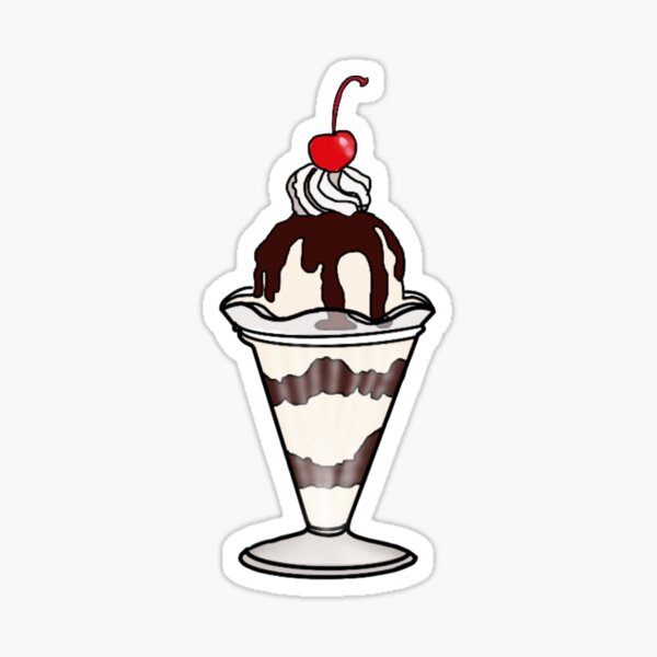ice cream van individual boat sundae sticker DIE CUT, 