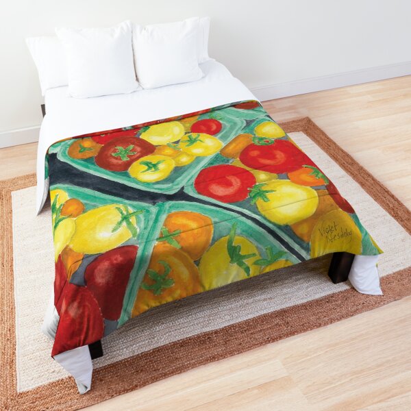 Tomato Time - Realistic Watercolor Comforter