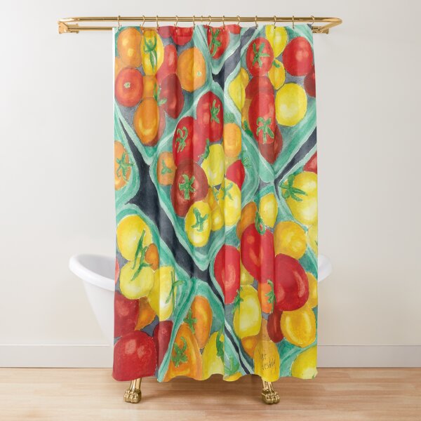 Tomato Time - Realistic Watercolor Shower Curtain