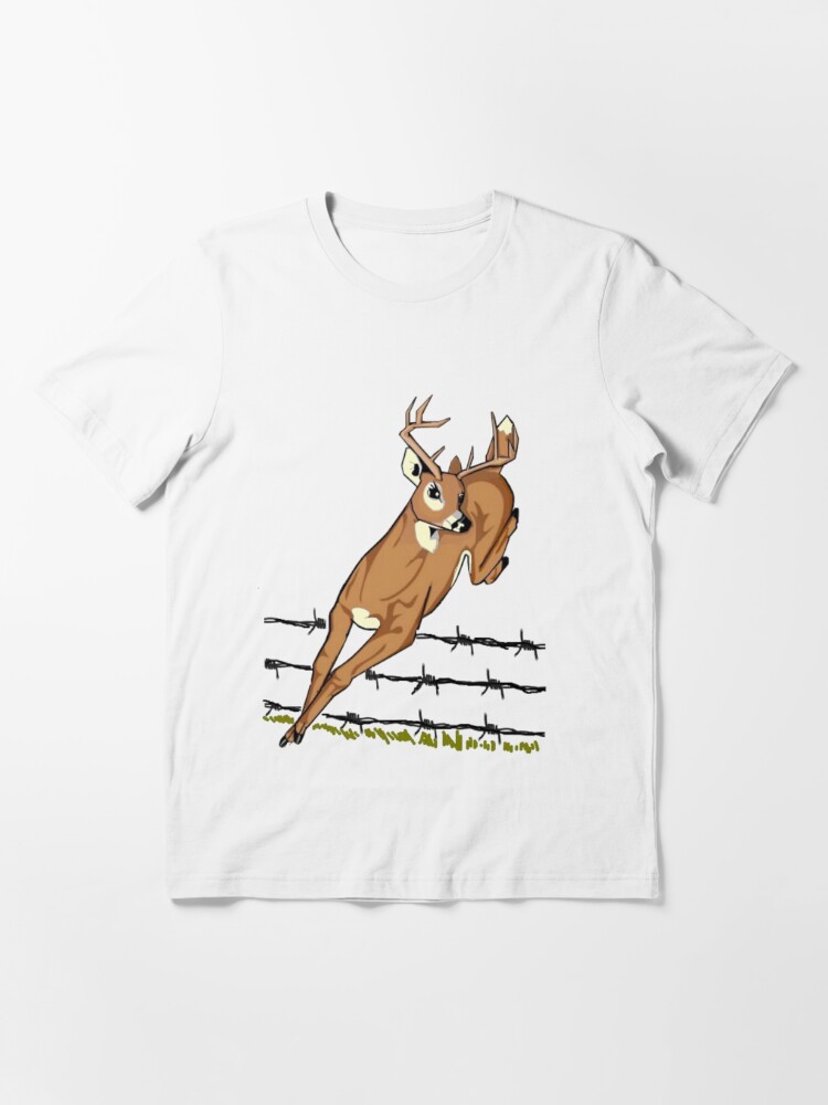 Men's Long Sleeved Backwoods Country Life Deer with Barbed Wire T-Shir