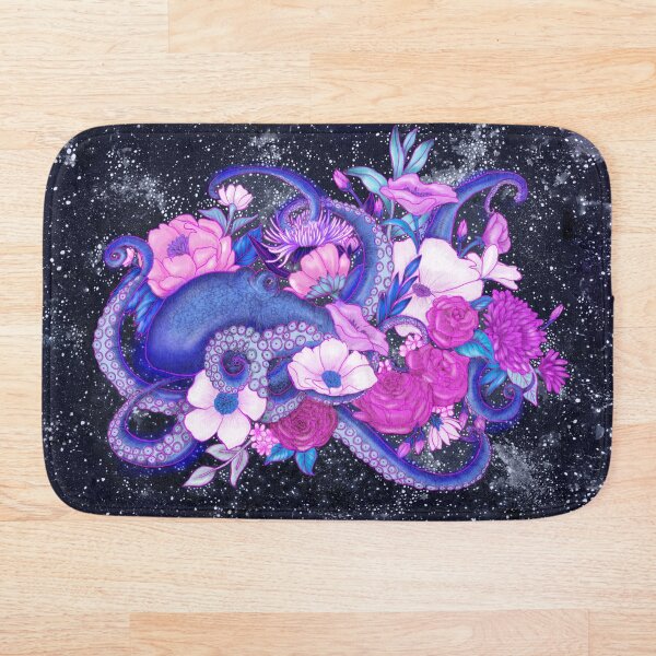 Magic Ocean: The Octopus Coloured Version Bath Mat