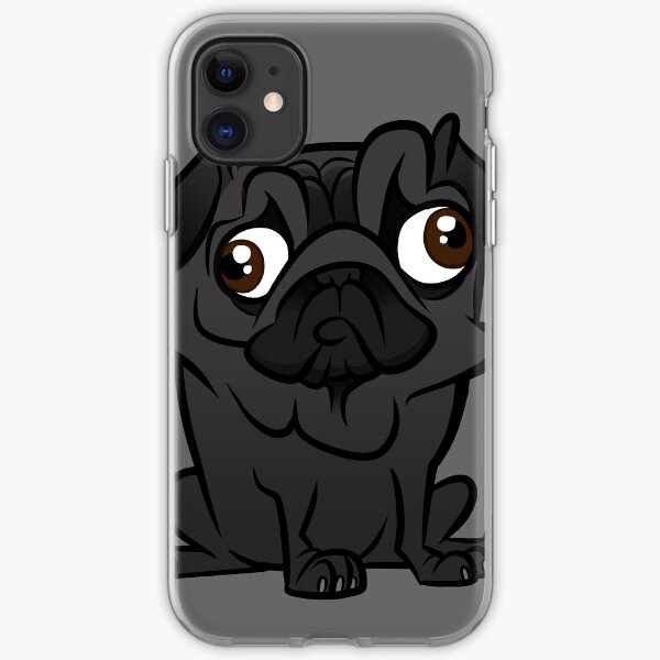 Black Pug iPhone Soft Case
