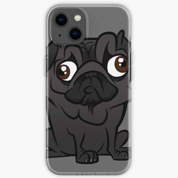 Black Pug iPhone Soft Case