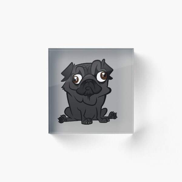 Black Pug Acrylic Block