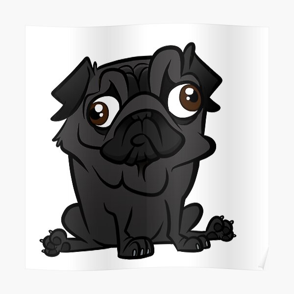 Black Pug Poster