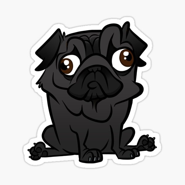 Black Pug Sticker