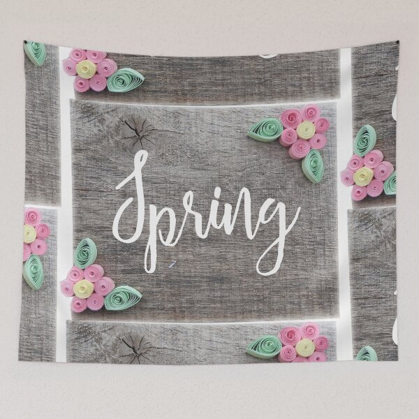 Item preview, Spring, quilled flowers on barn wood designed and sold by Stephanie  Skeem.