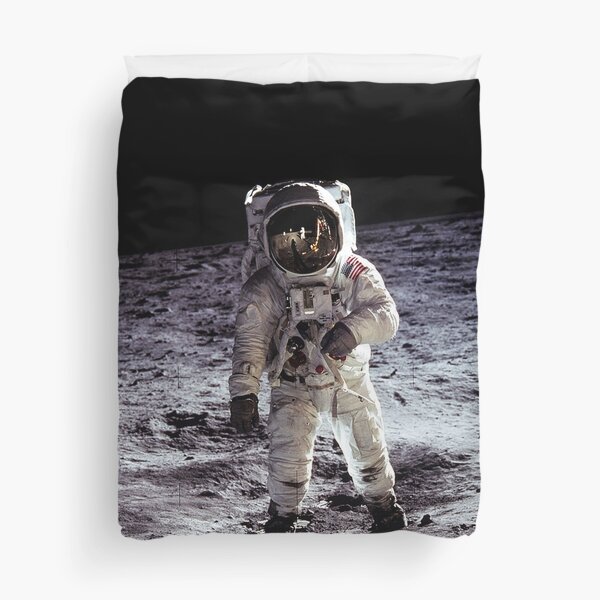 Buzz Aldrin on the Moon Duvet Cover