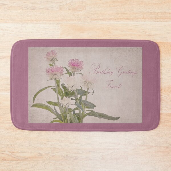 Item preview, Birthday Greetings Friend - Straw Flowers designed and sold by Sandra Foster.