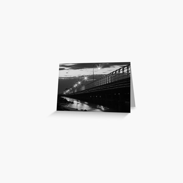 Item preview, St Kilda pier and kiosk at night - in black and white designed and sold by kitkat73.