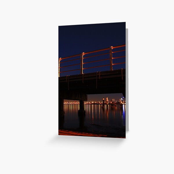 Item preview, St Kilda pier and Melbourne city skyline at night designed and sold by kitkat73.