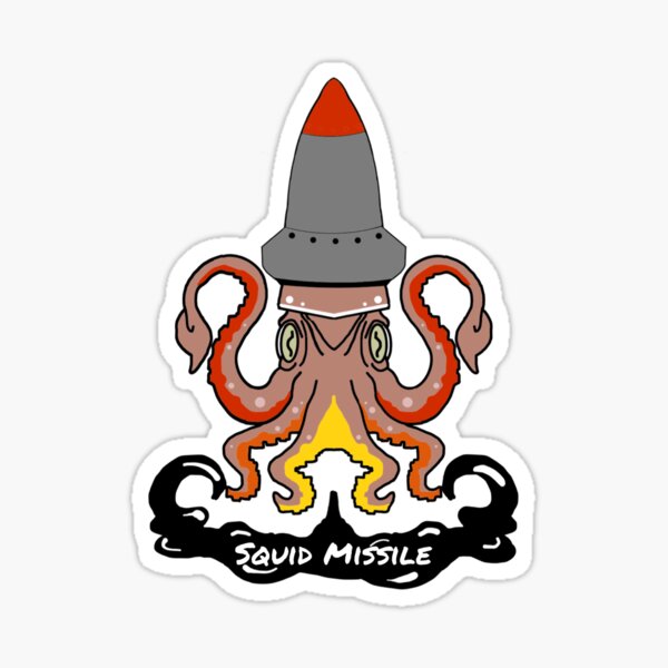 Item preview, squid missle designed and sold by Rachel Storti.