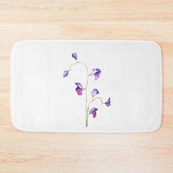 Item preview, hand painted 2 elegant purple sweet peas flower watercolor  designed and sold by SelenePaintings .
