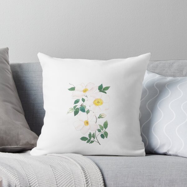 Item preview, white wild Rosa rubiginosa watercolorhand painted  designed and sold by SelenePaintings .
