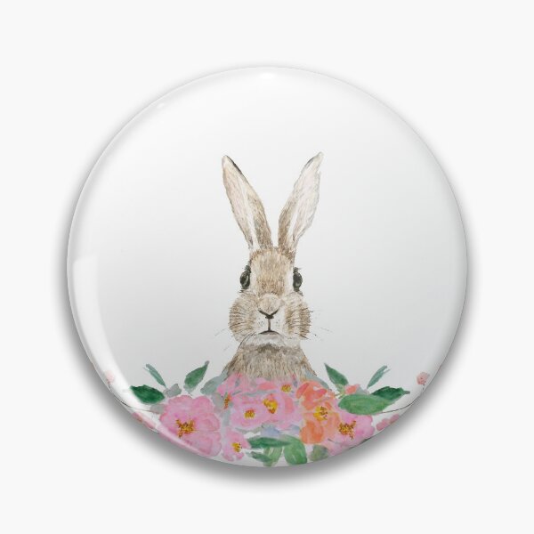 Item preview, rabbit and camellia flowers watercolor  designed and sold by ColorandColor.