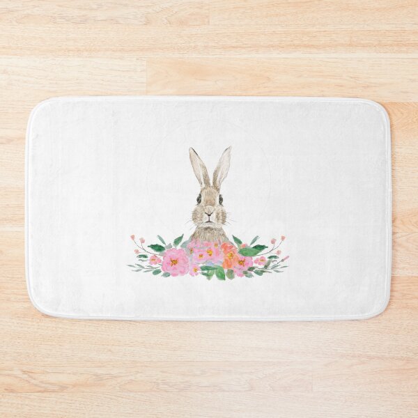Item preview, rabbit and camellia flowers watercolor  designed and sold by ColorandColor.