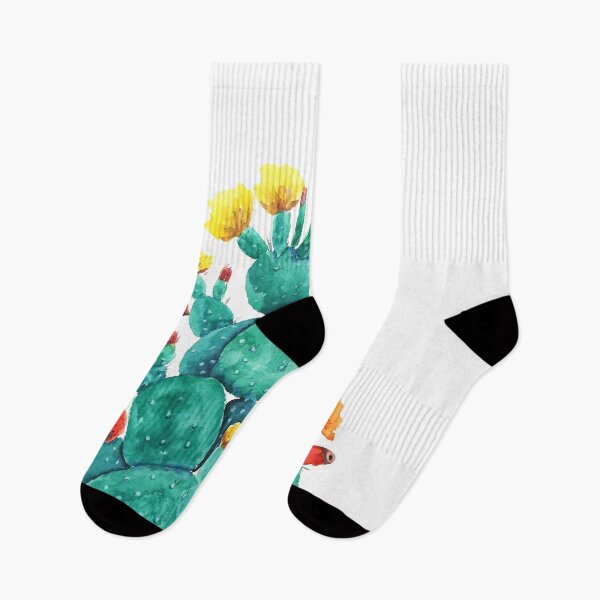 Item preview, hand painted flowering cactus watercolor arts  designed and sold by ColorandColor.