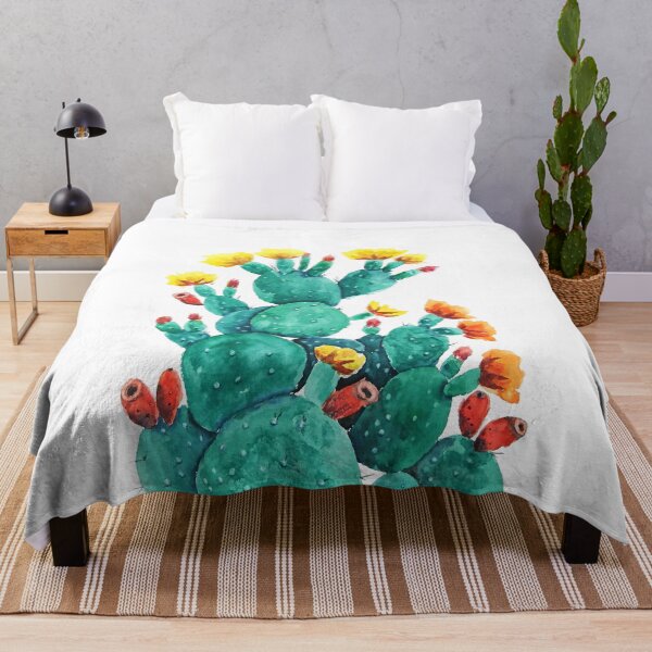Item preview, hand painted flowering cactus watercolor arts designed and sold by ColorandColor.