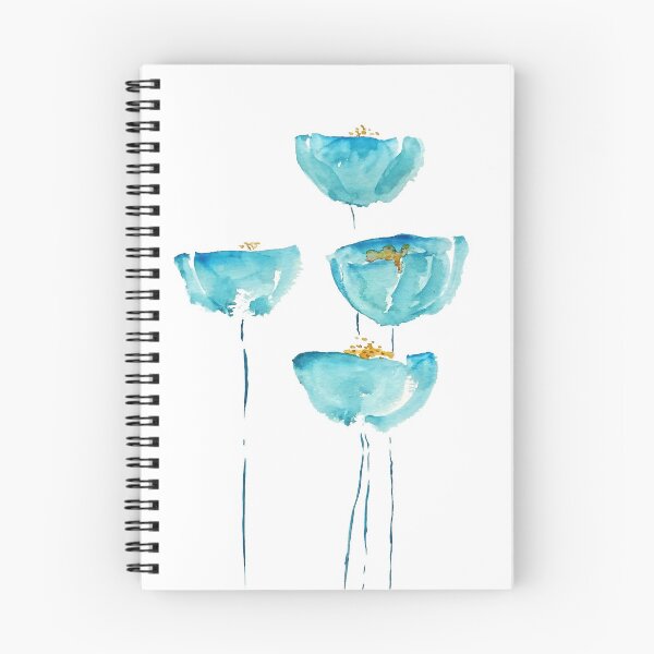 Item preview, hand painted abstract blue poppy watercolor designed and sold by SelenePaintings .