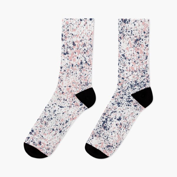 Item preview, Navy Blue and Blush Pink Ink Spatter on White designed and sold by kierkegaard.