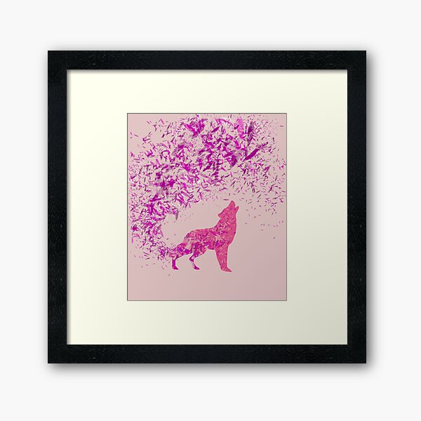 Pink Wolf Wall Art Redbubble - neon pink werewolf tail roblox
