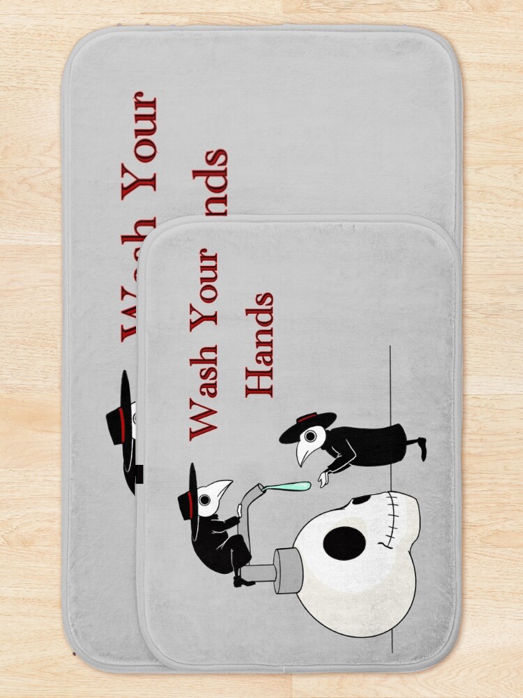 Alternate view of Wash your Hands! Plague doctors. Bath Mat