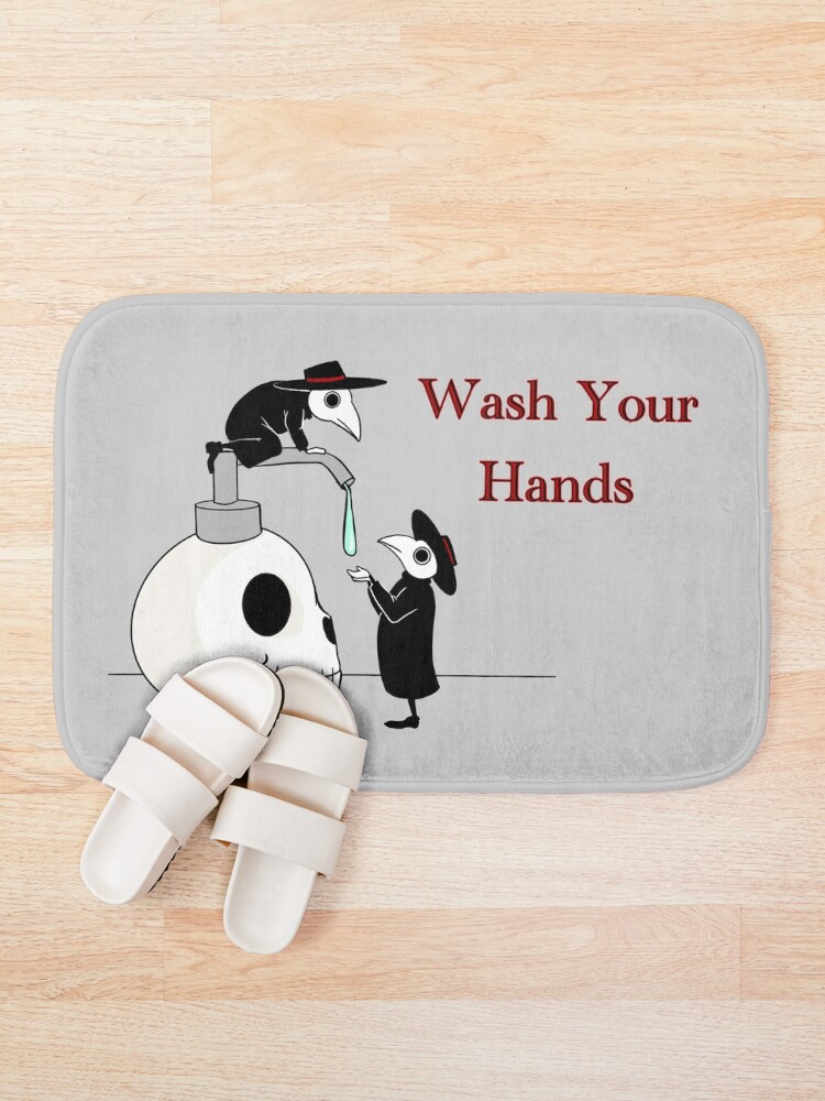 Alternate view of Wash your Hands! Plague doctors. Bath Mat