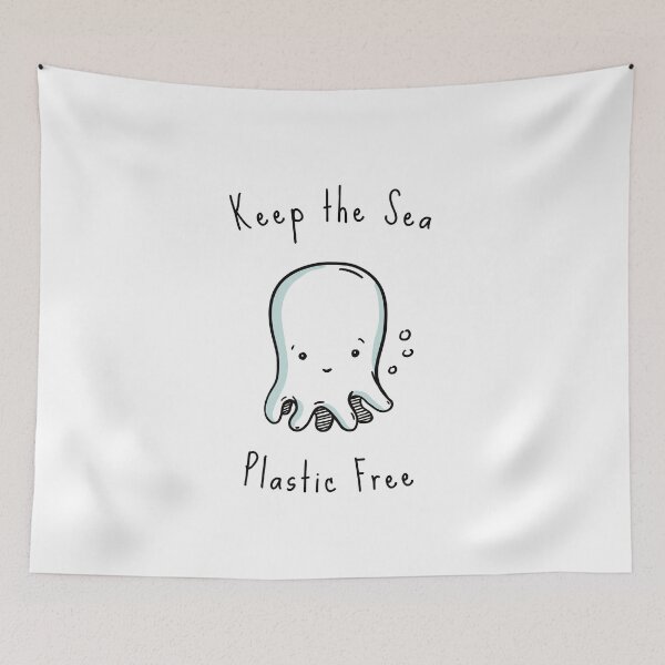 Item preview, Keep the Sea Plastic Free Octopus Shirt - Eco Friendly Ocean Shirt for Sea Lovers - Cute Graphic Tee with Octopus Pencil Drawing designed and sold by Tom N..
