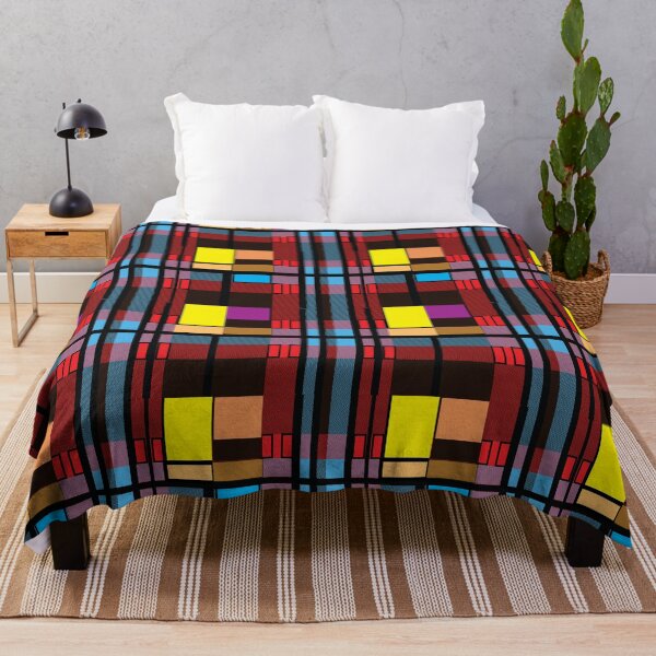Item preview, Bright Geometric Urban Plaid: TeresaTown at Redbubble 2020 designed and sold by Mark Stansberry.