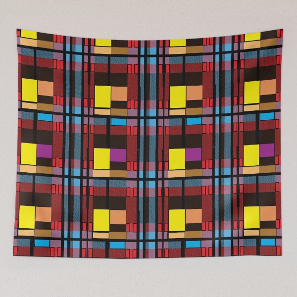 Item preview, Bright Geometric Urban Plaid: TeresaTown at Redbubble 2020 designed and sold by Mark Stansberry.
