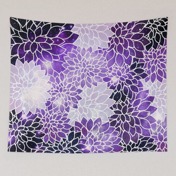 Item preview, Galaxy Space Dahlias Violet designed and sold by 2sweetsDesign.