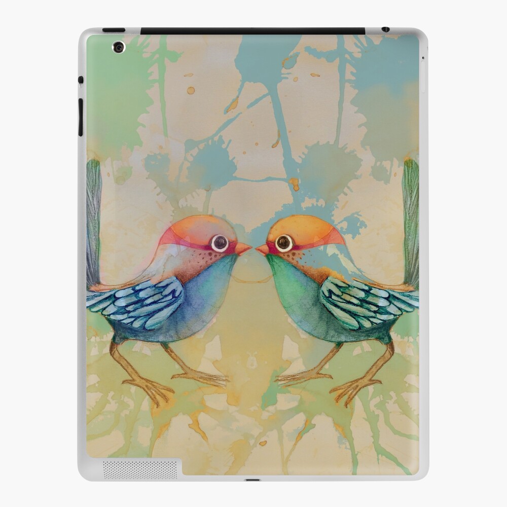 Funda Y Vinilo Para Ipad Pajaritos Azules Amor De Karin Redbubble