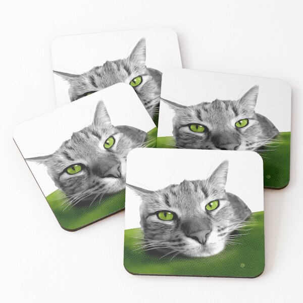 Item preview, Green-Eyed Tabby Cat designed and sold by PaisleyMcNoodle.