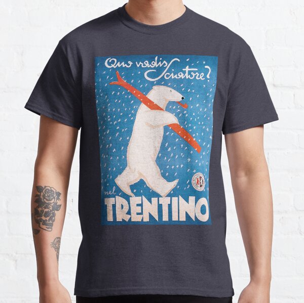 Ski Bear Winter Vintage Sport Travel Poster Classic T-Shirt