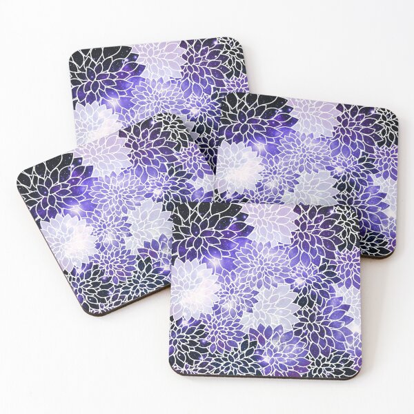 Item preview, Galaxy Space Dahlias Indigo Blue designed and sold by 2sweetsDesign.