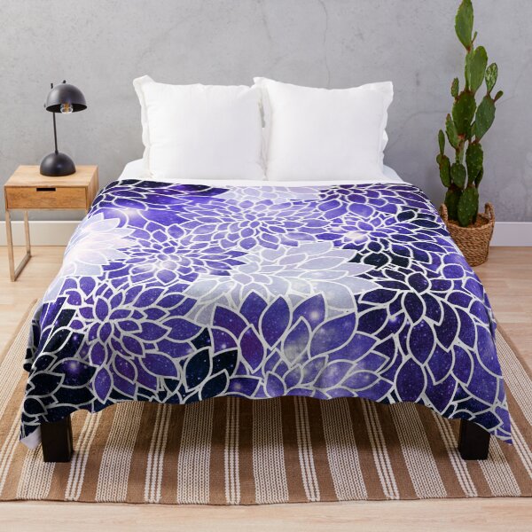 Item preview, Galaxy Space Dahlias Indigo Blue designed and sold by 2sweetsDesign.