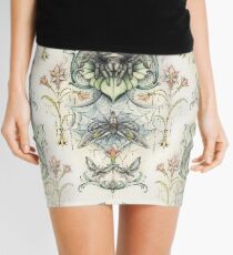 Antique pattern - Spider and Moths Mini Skirt