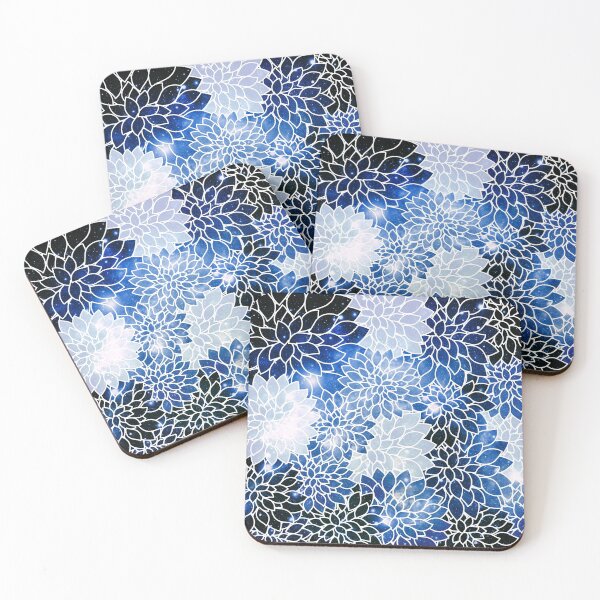 Item preview, Galaxy Space Dahlias Classic Blue designed and sold by 2sweetsDesign.