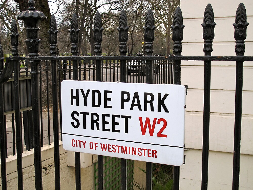 "Hyde Park Street Sign" by marte13 Redbubble
