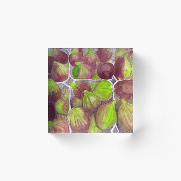 Jerusalem Figs - Realistic Watercolor Acrylic Block