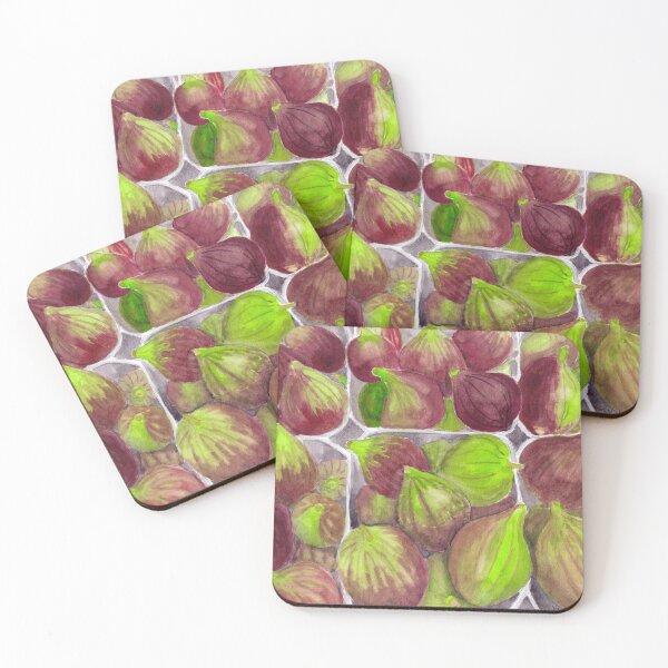 Jerusalem Figs - Realistic Watercolor Coasters (Set of 4)