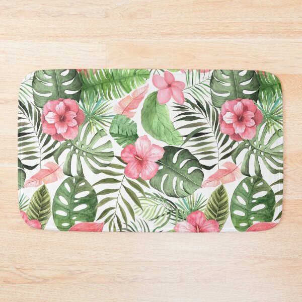 Item preview, Tropical Watercolor Flowers and Leaves designed and sold by Pink Pineapple Works.