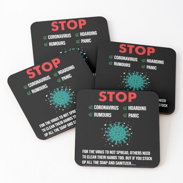 Item preview, Stop Coronavirus Hoarding Panic Fear Rumours Dark designed and sold by funnierthanthou.